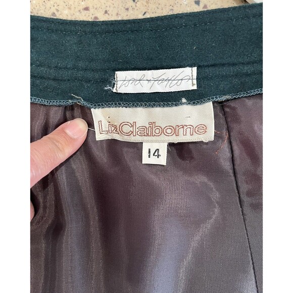 Liz Claiborne Lord & Taylor Wool Lined Skirt Women’s Size 14 Kelly Green - Picture 5 of 7